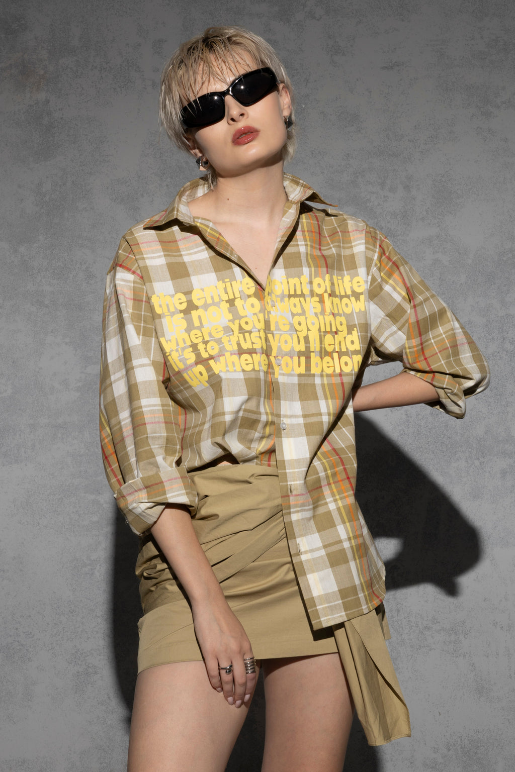 LEAVE IT ON GOD PLAID SHIRT [UNISEX]