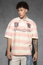 PINK STRIPED NATURAL FLOW POLO [UNISEX]