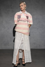 PINK STRIPED NATURAL FLOW POLO [UNISEX]