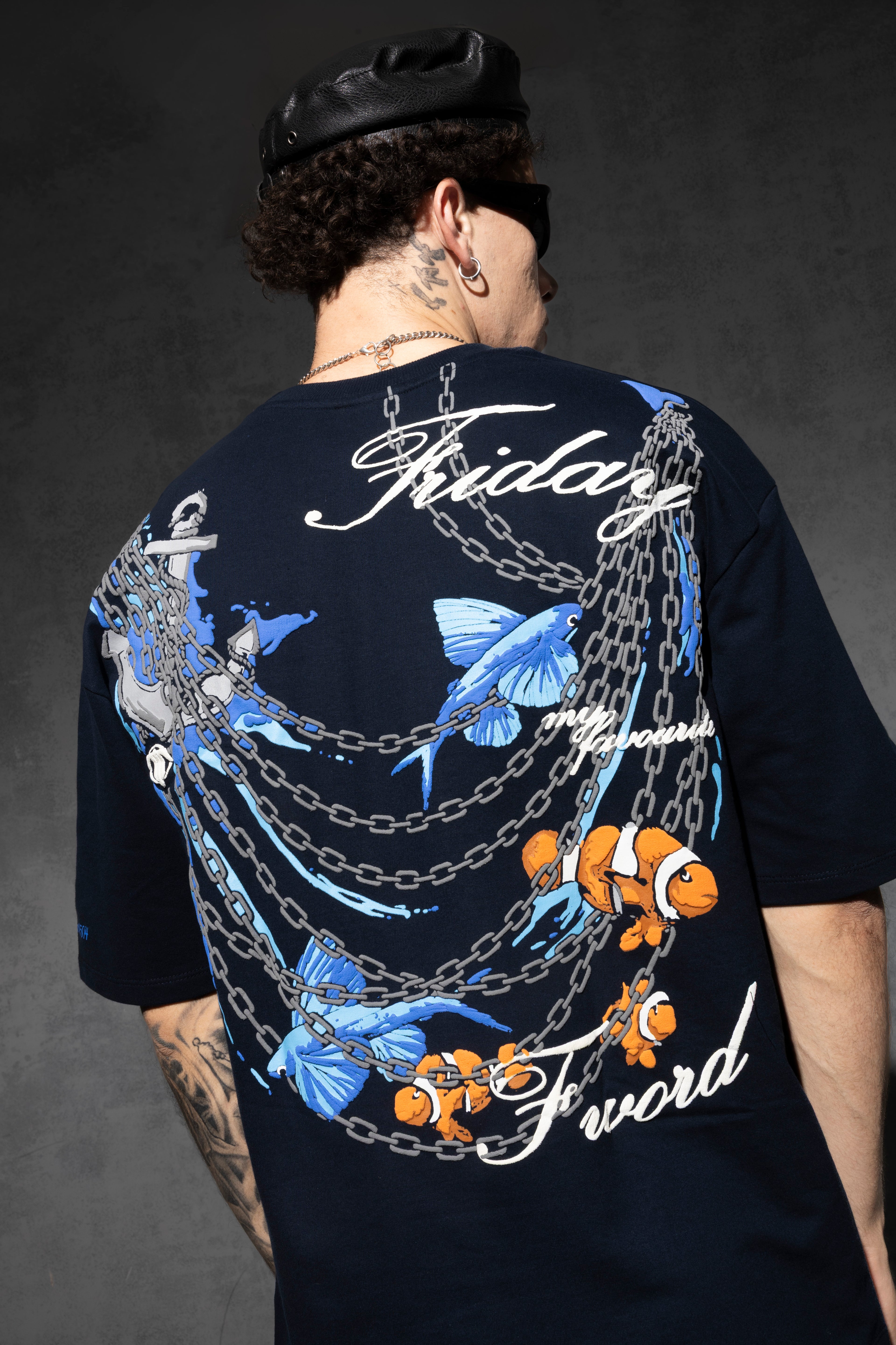 NAVY ANCHOR T-SHIRT [UNISEX]