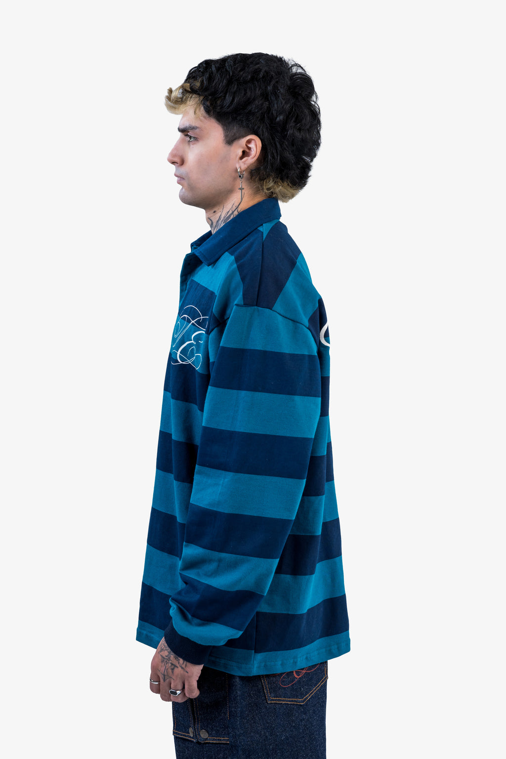 TEAL STRIPE POLO