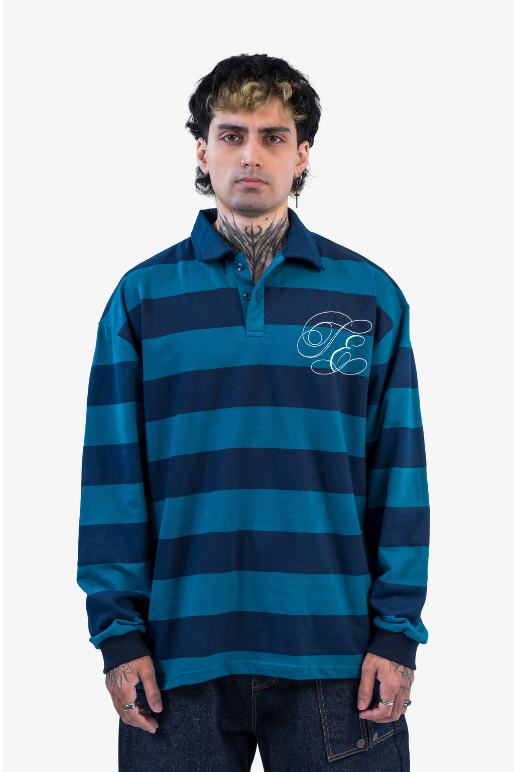 TEAL STRIPE POLO