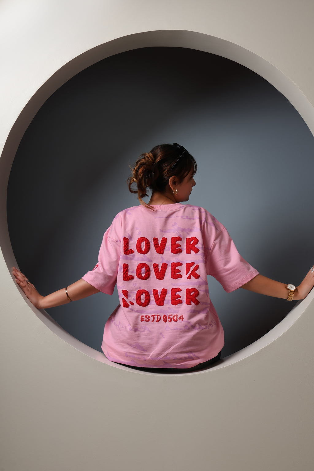 PINK LOVE LOGGED OUT T-SHIRT