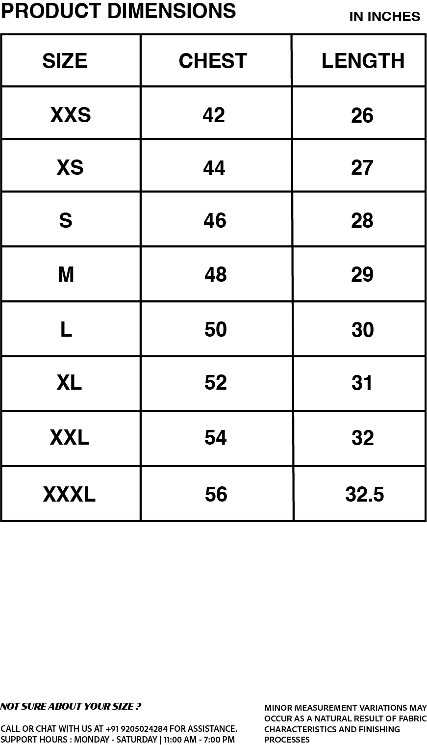 Size chart for MIDNIGHT WAVE WAFFLE [UNISEX]